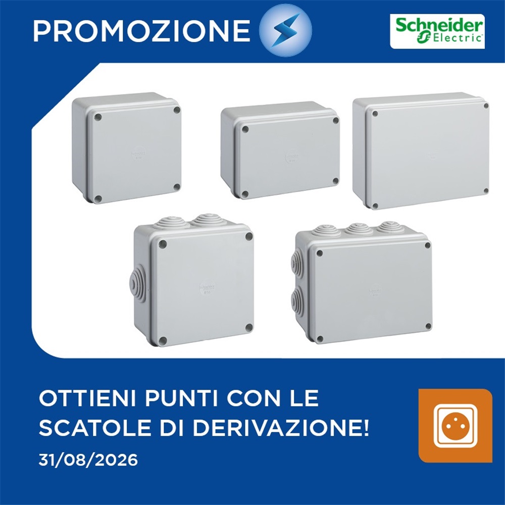 Guadagna punti Rexel Club con le scatole di derivazione Schneider!