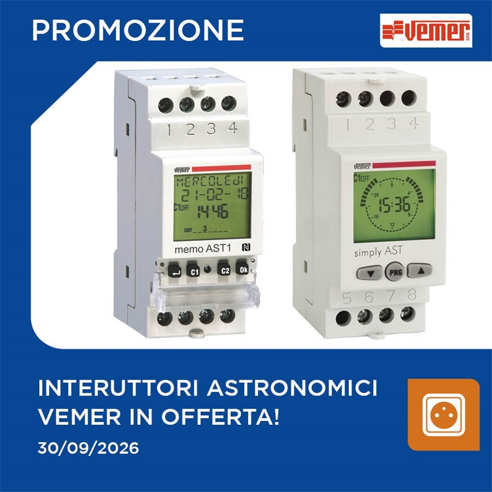 Gestisci lilluminazione con gli interruttori crepuscolari Vemer in offerta!