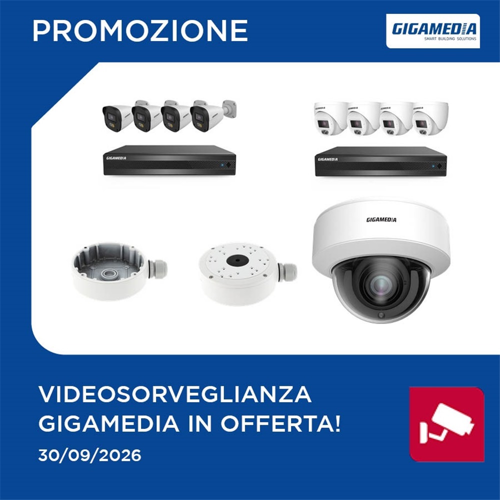 Sempre allerta con la videosorveglianza Gigamedia in offerta!