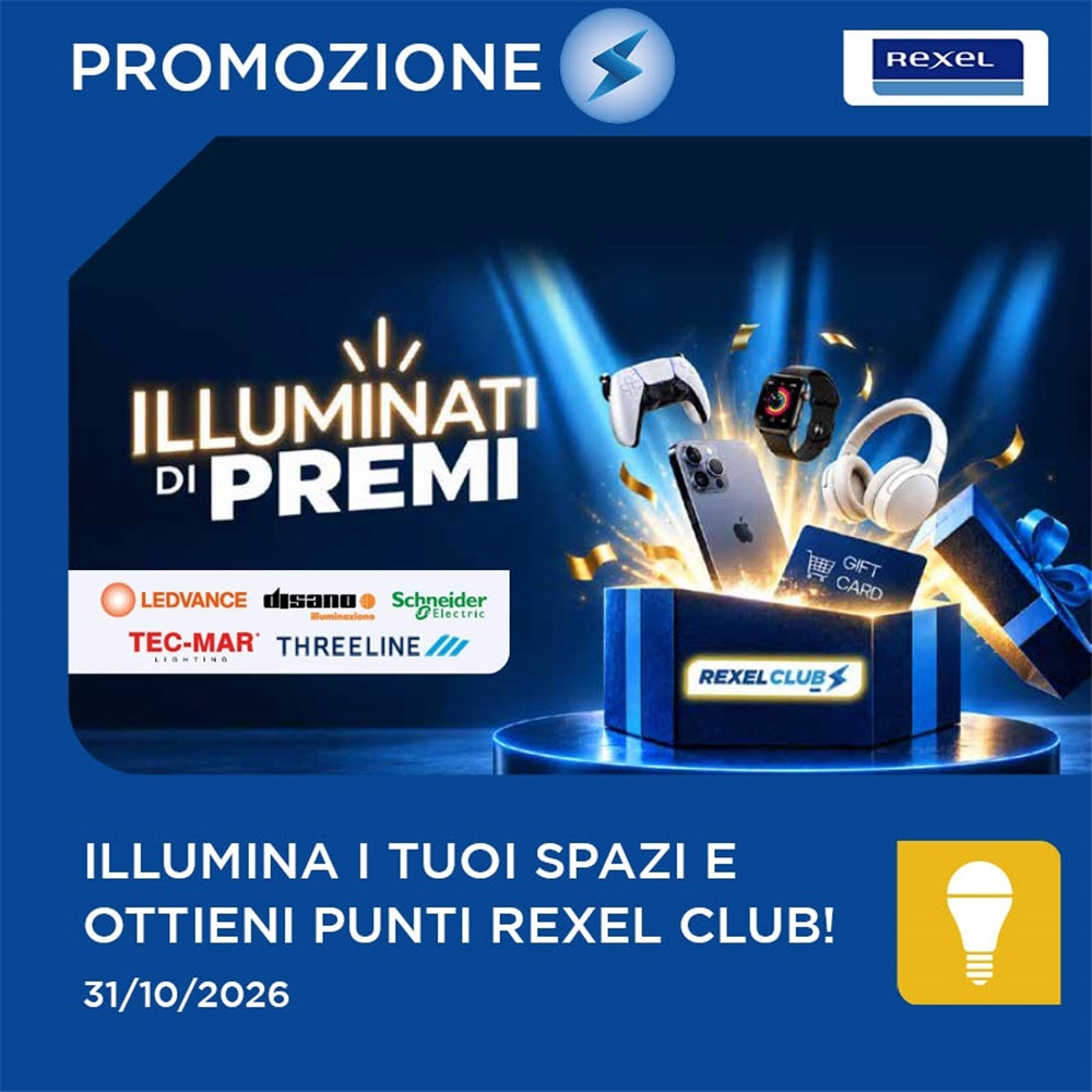 Acquista i prodotti di illuminazione e fai scorta di punti rexel club!