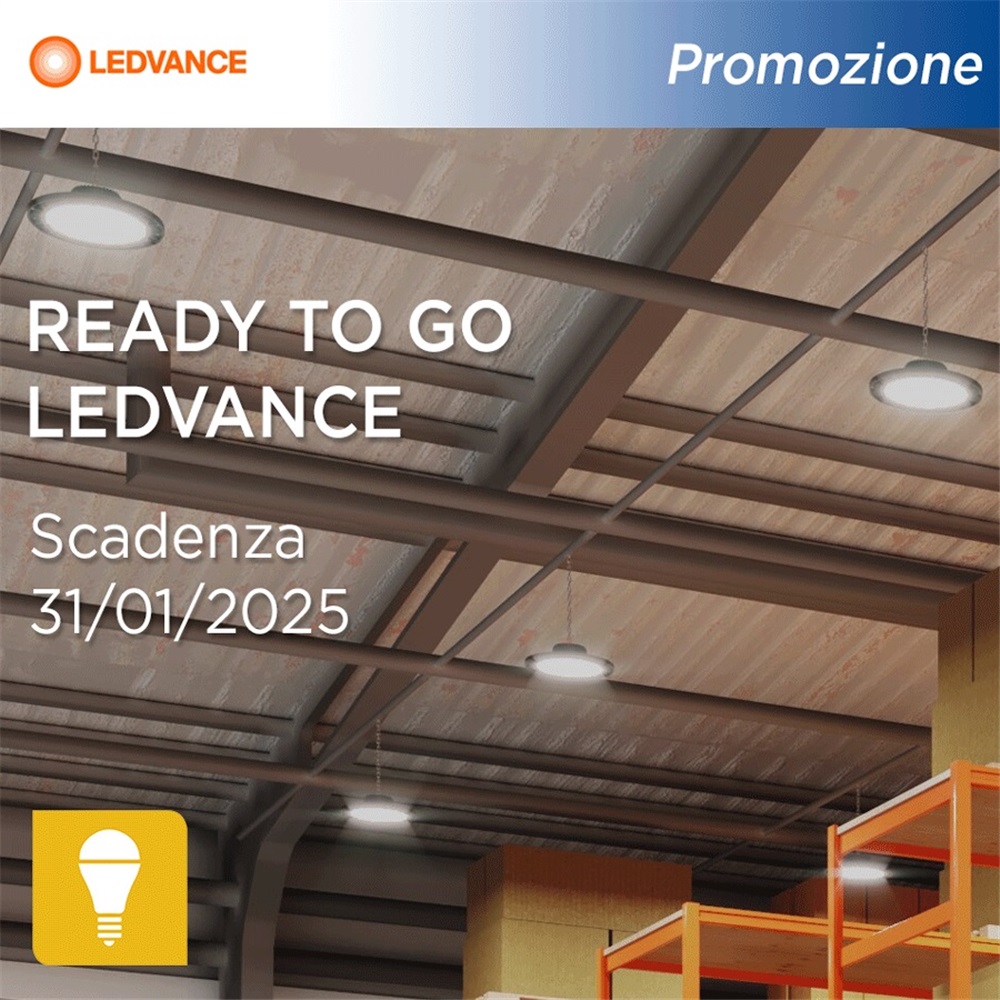 Illumina il tuo spazio: promozione sui proiettori High Bay e Flood Compact Ledvance!