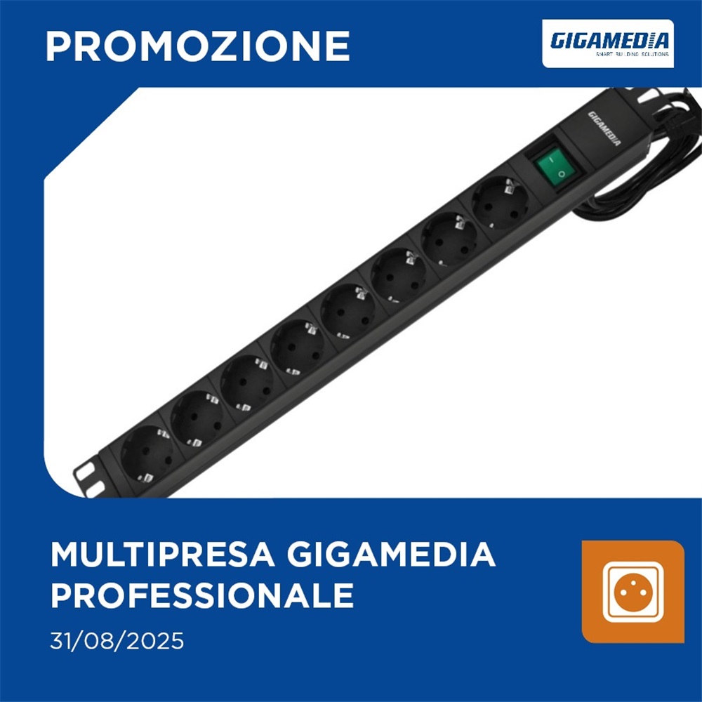 Promo Gigamedia: Multipresa 8 Prese Schuko con Interruttore