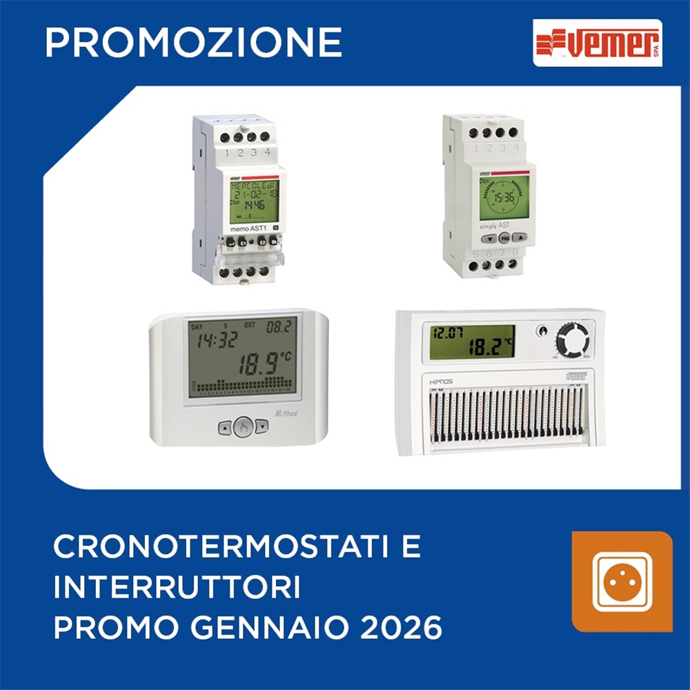 Vemer | Cronotermostati e interruttori promo gennaio 2026