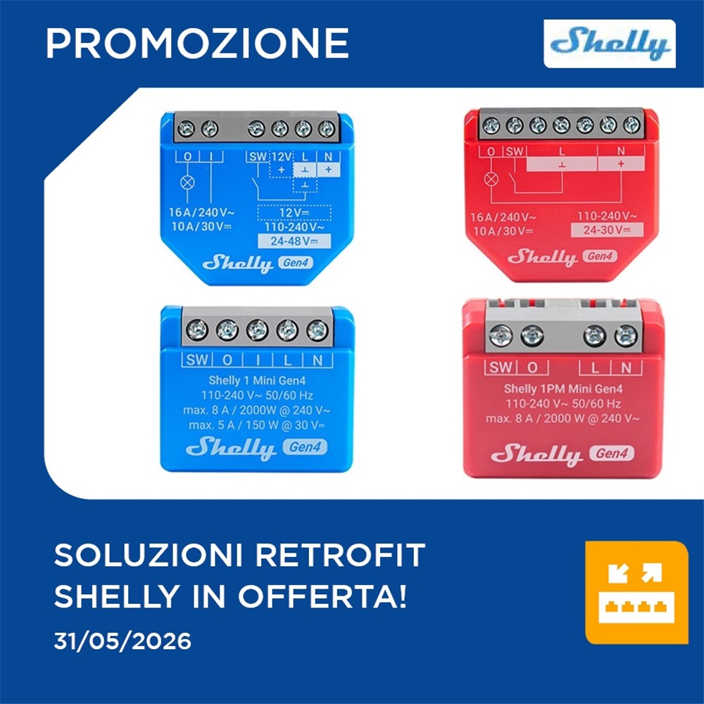 Soluzioni Retrofit Shelly in offerta per tutto il mese di maggio!