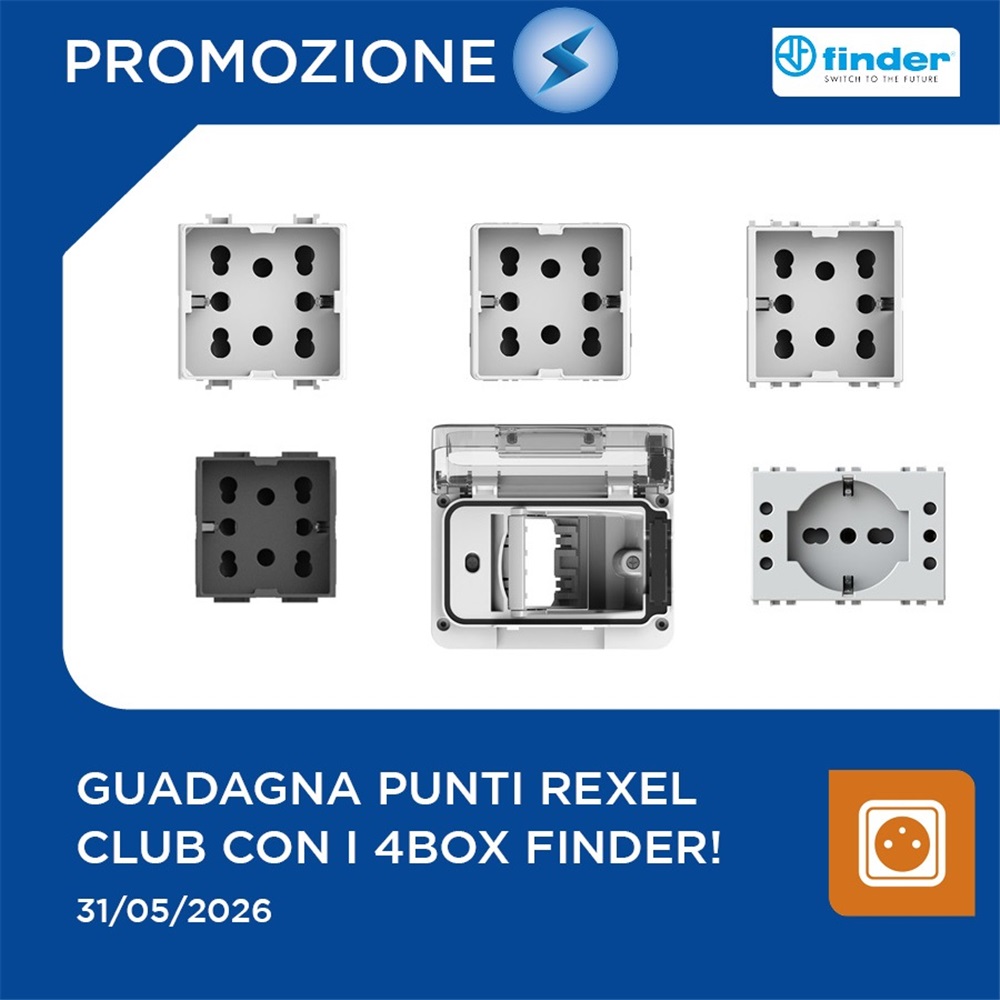Guadagna punti Rexel Club con i 4box di Finder!