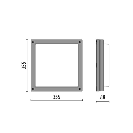 BLIZ SQUARE 40 LED 39W 3K WH1