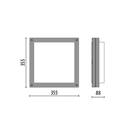 BLIZ SQUARE 40 LED 39W 3K WH1