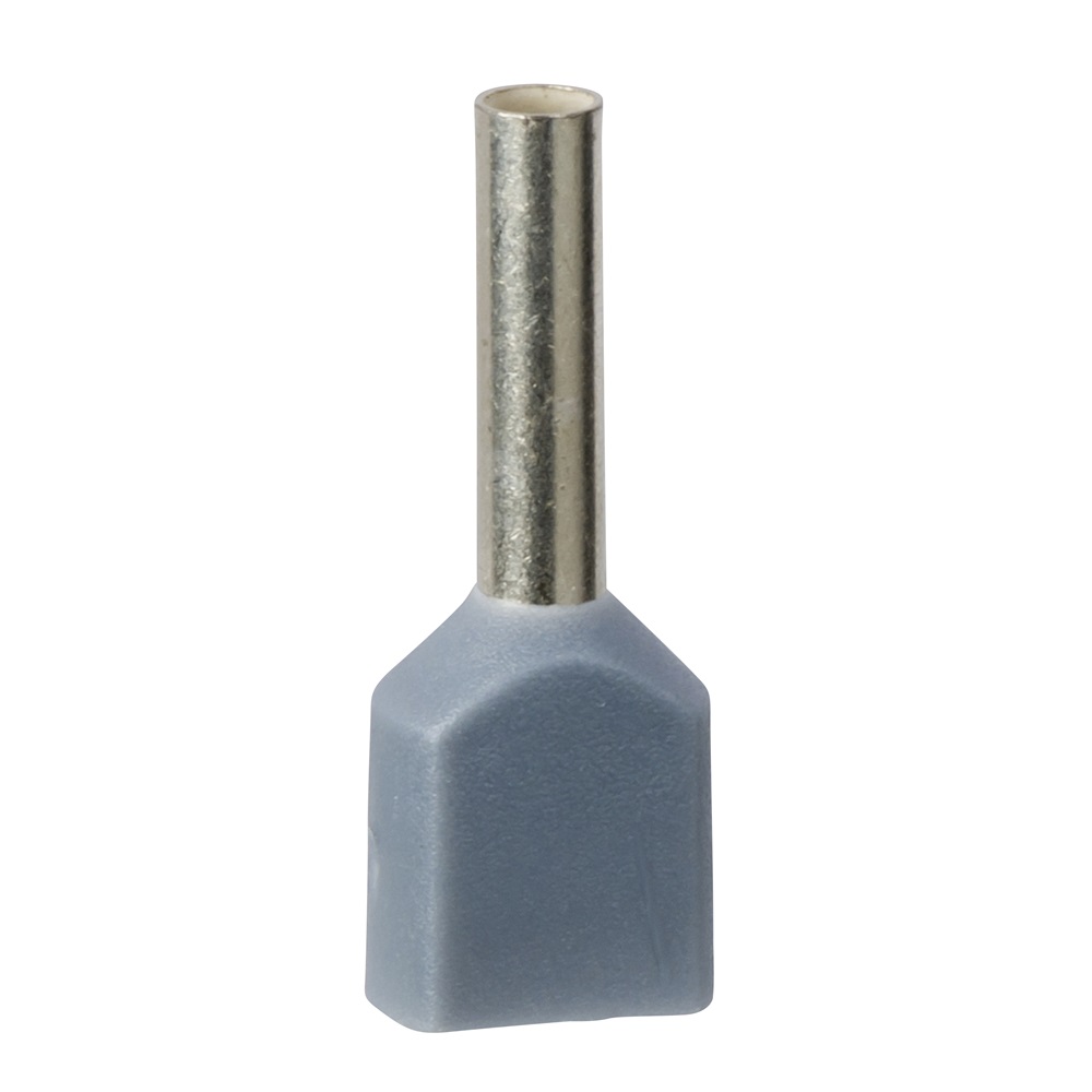INSULATED DOUBLE CABLE END MEDIUM SIZE 0.75 MM² GREY - 