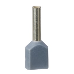 INSULATED DOUBLE CABLE END MEDIUM SIZE 0.75 MM² GREY - 