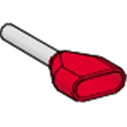 INSULATED DOUBLE CABLE END MEDIUM SIZE 1 MM² RED - 
