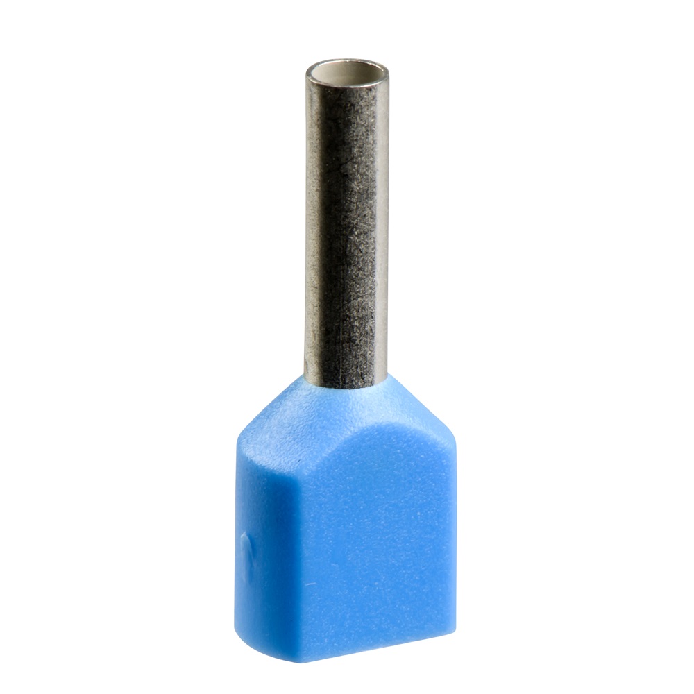 INSULATED DOUBLE CABLE END MEDIUM SIZE 2.5 MM² BLUE