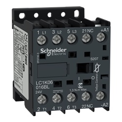TeSys K contattore - 3P - AC-3 <= 440 V 6 A - 1 NC aux. - 24 V DC rail