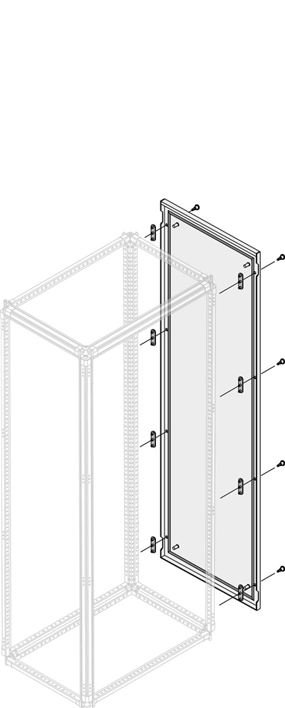 Pannello esterno IP65 altezza 2000mm profondità 900mm protezione elevata