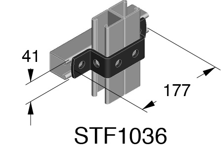 Staffa a omega zincata a caldo per incrocio profilo 41x82 mm installazioni elettriche