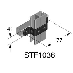 Staffa a omega zincata a caldo per incrocio profilo 41x82 mm installazioni elettriche