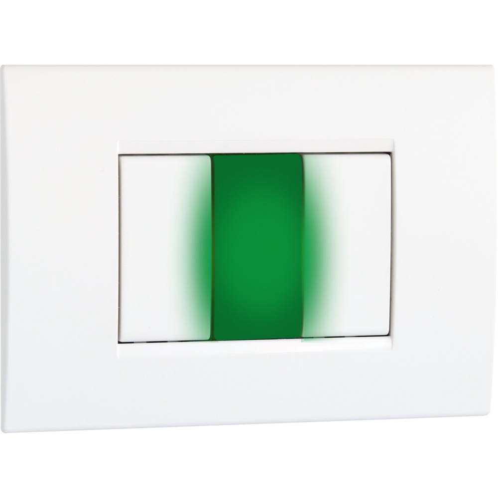 Lampada segnalazione verde incasso compatta adattabile placche serie civili
