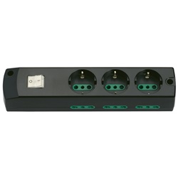 Presa multipla mobile 2P+T 16A 3 uscite P30 6 uscite P17/11 interruttore luminoso nero