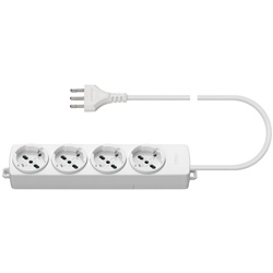 Presa multipla 4 uscite universale 16A 250V cavo 2m bianco uso domestico
