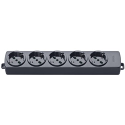 Presa multipla 5 uscite universale 16A 250V 3680W nero uso domestico e ufficio