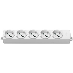 Presa multipla 5 uscite universale 16A 250V bianco uso domestico e ufficio
