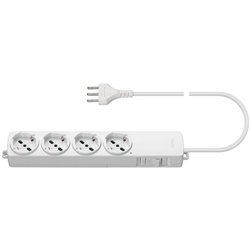 Presa multipla 4 uscite universale con interruttore magnetotermico 16A 2m cavo bianco