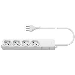 Presa multipla 4 uscite universale con interruttore 2P 16A cavo 2m bianco uso domestico e ufficio