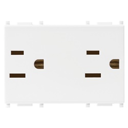 Prese 2P+T 15A 127V standard USA Arabia Saudita bianco 3 moduli