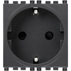 Presa SICURY 2P+T 16A 250V standard tedesco grigio 2 moduli