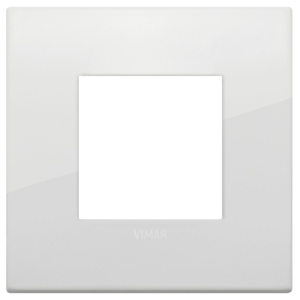 Placca Classic 2 moduli metallo polar total look diaframma bianco