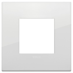Placca Classic 2 moduli metallo polar total look diaframma bianco