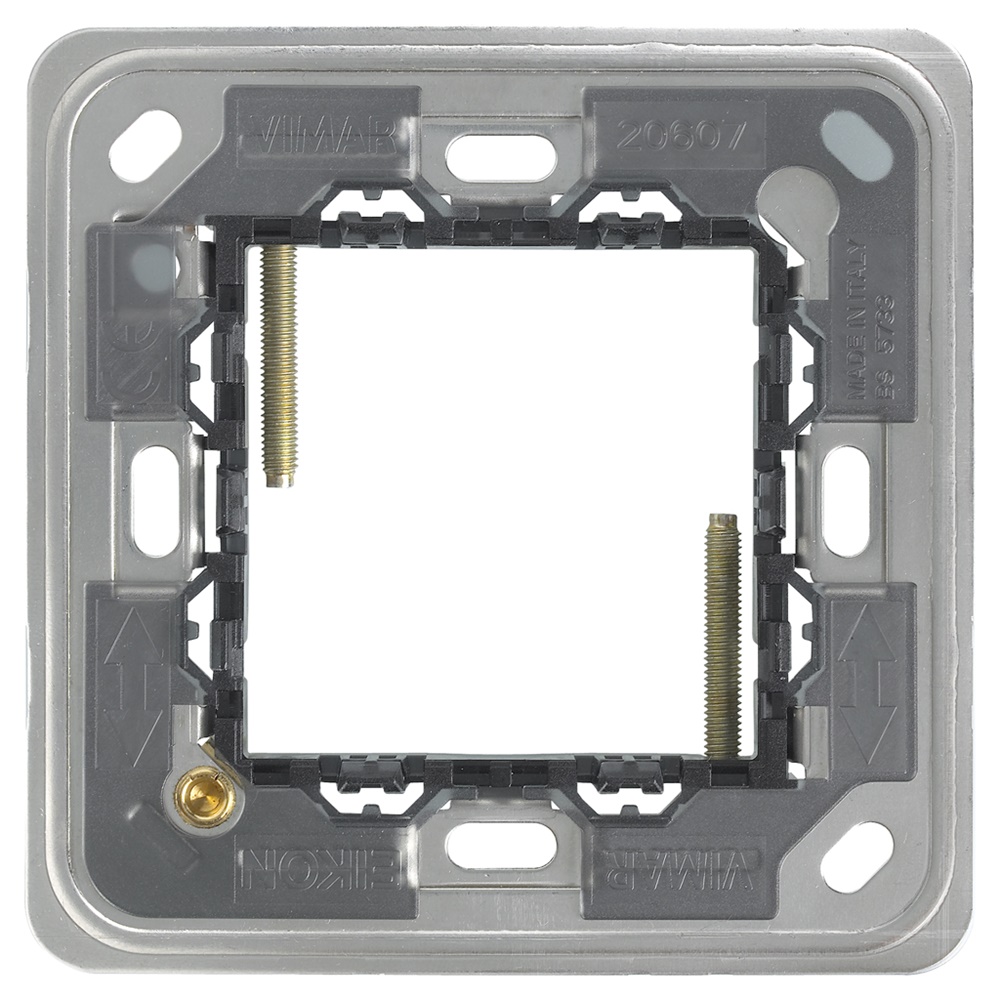 Supporto 2 moduli con viti per scatole quadrate BS installazione elettrica
