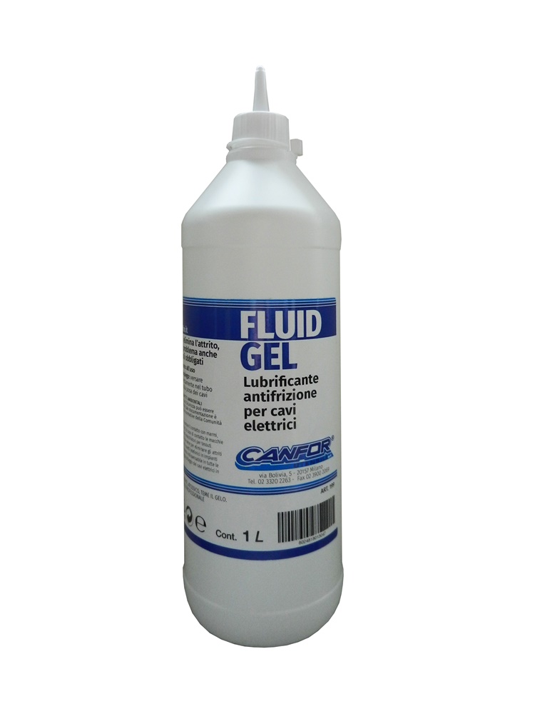 Lubrificante Fluid Gel 1L per cavi elettrici con tappo erogatore, riduce attrito e facilita installazione