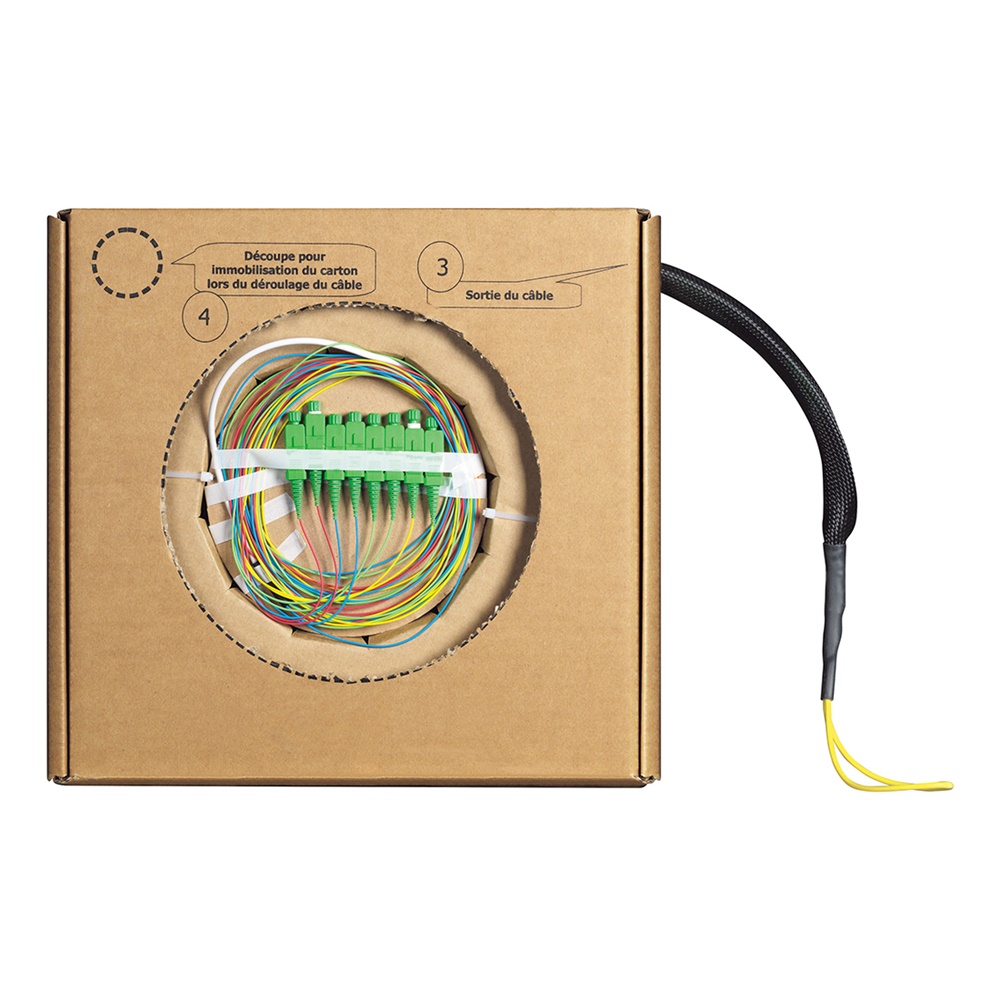 Patchcord fibra ottica monomodale 8 fibre SC/APC 50m per reti dati professionali