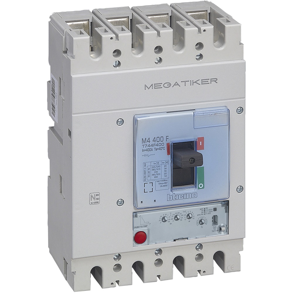 Interruttore scatolato MEGATIKER M4 4P 500A 36kA elettronico industriale
