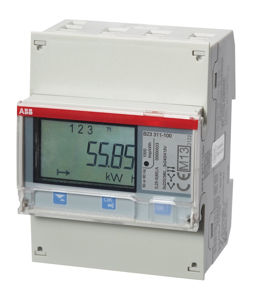 Contatore energia elettrica trifase compatto 5A DIN rail uso civile commerciale display retroilluminato