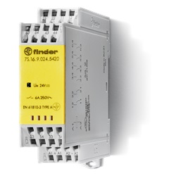 Relè modulare contatti guidati 4NO+2NC 24V DC montaggio guida portante controllo elettrico sicurezza
