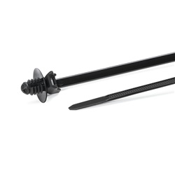 Fascetta di fissaggio T50SOSFT6-E2 testa posizionata ancoraggio a pino per automotive aerospace quadri elettrici bianco