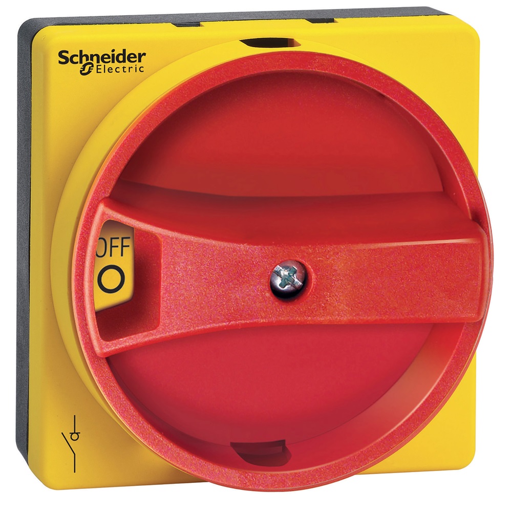 TeSys VLS - rec. rot. handle - screwfixing - red - shaft 5 mm - 65x65 mm