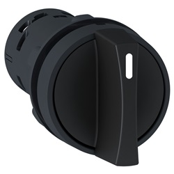 Selettore Ø22 - nero - leva - 2 posizioni - 1 NO + 1 NC