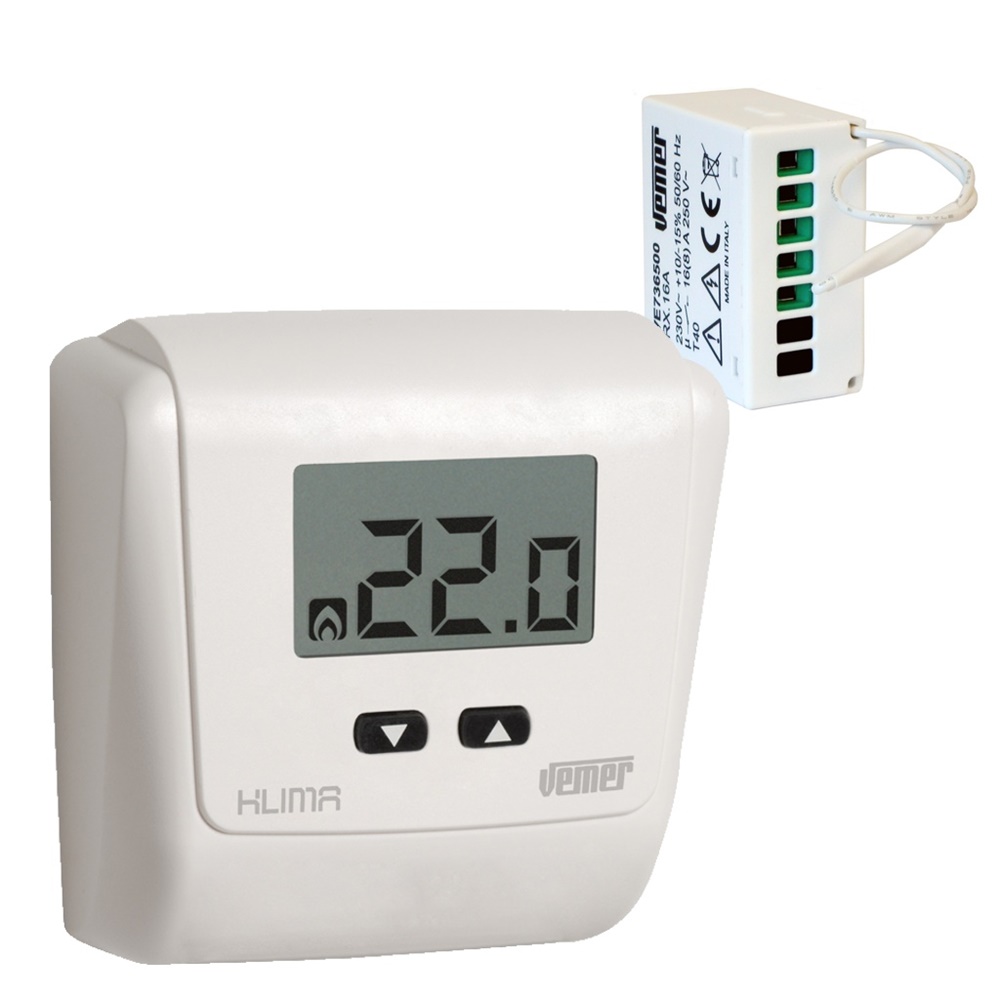Set termostato Klima LCD RF con attuatore remoto RX.16A per controllo senza fili carichi HVAC casa ufficio