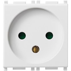 Presa SICURY 2P+T 16A 250V standard israeliano bianco 2 moduli