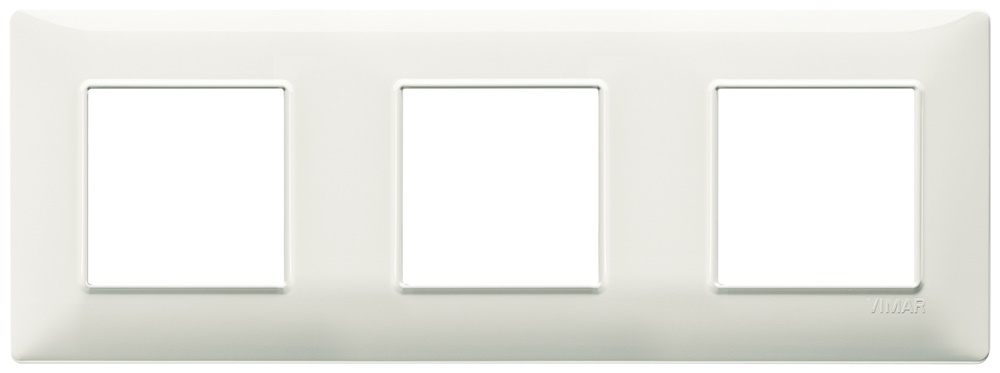 Placca 6 moduli (2+2+2) interasse 71 mm tecnopolimero avorio per installazioni elettriche interne
