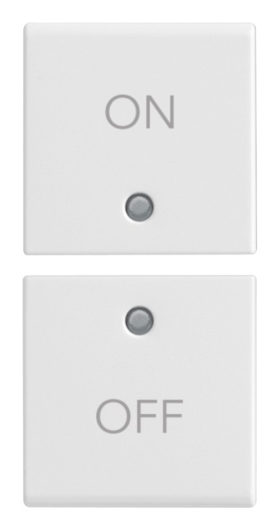 Due Mezzi Tasti Vimar 1M Simboli On/Off Bianco