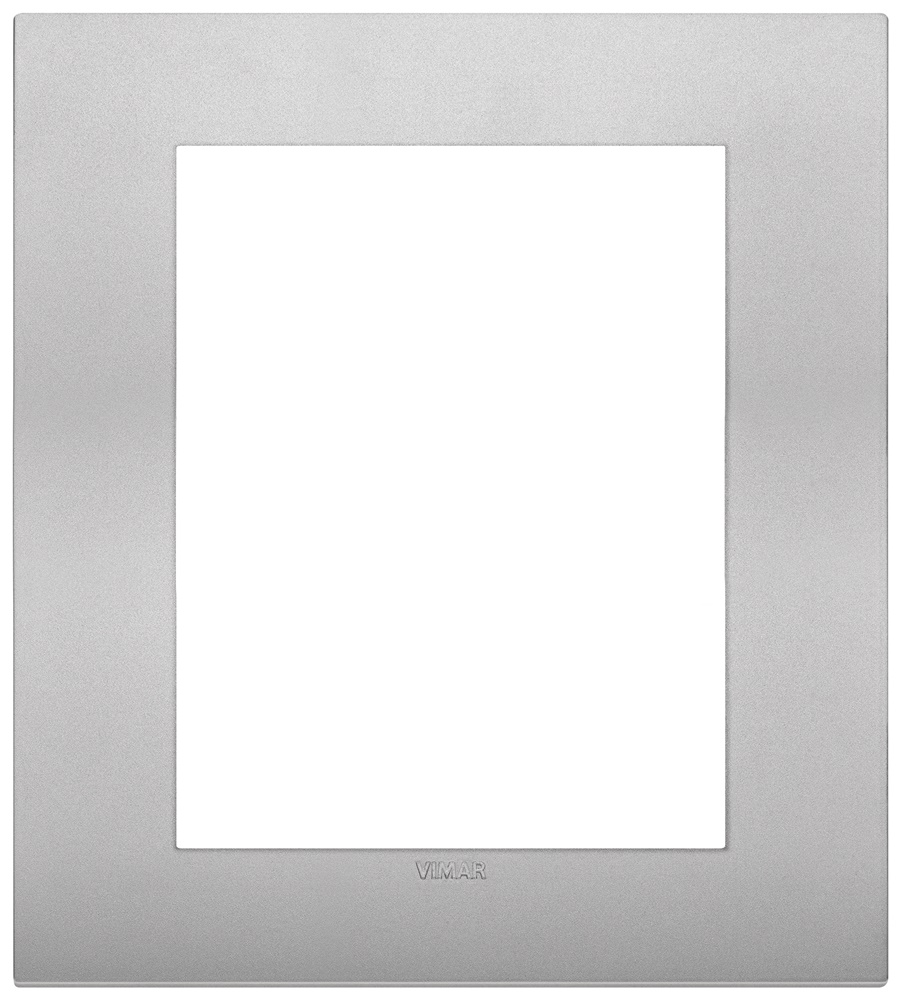 Placca Classic 8 moduli tecnopolimero silver matt per impianti elettrici