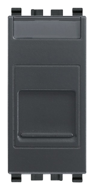 Adattatore portello RJ45 Keystone grigio antipolvere per connettori rete