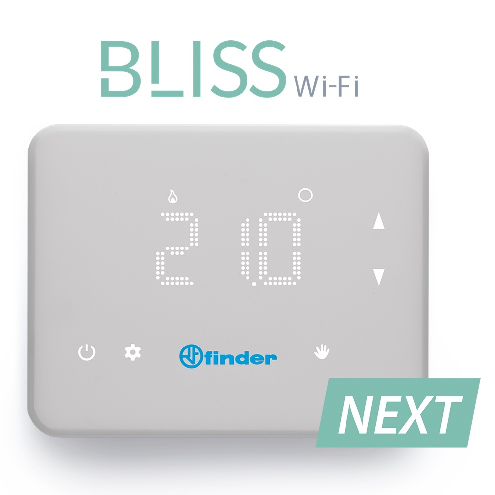 Cronotermostato Bliss Wi-Fi on/off bianco montaggio a parete controllo riscaldamento remoto