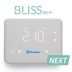 Cronotermostato Bliss Wi-Fi on/off bianco montaggio a parete controllo riscaldamento remoto