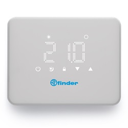 Termostato ambiente Bliss on/off bianco a parete con display digitale, controllo riscaldamento e raffrescamento, 2 fili, batteria, IP20, per uso residenziale e commerciale