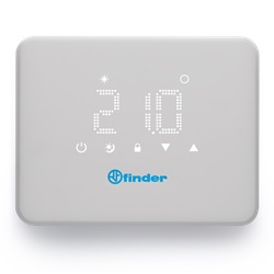 Termostato ambiente Bliss on/off bianco a parete con display digitale, controllo riscaldamento e raffrescamento, 2 fili, batteria, IP20, per uso residenziale e commerciale