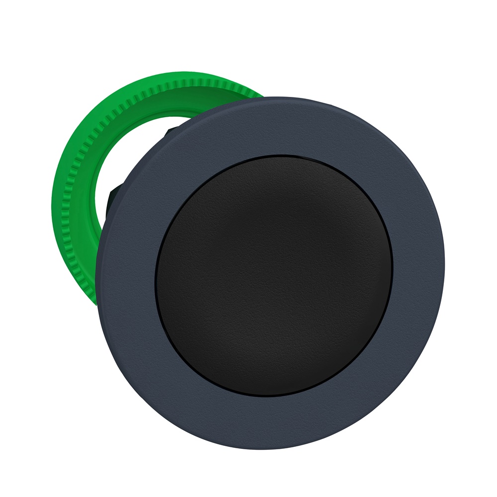 Harmony XB5, testa pulsante nero Ø30 filopannello, in plastica, ad impulso, senza marcatura